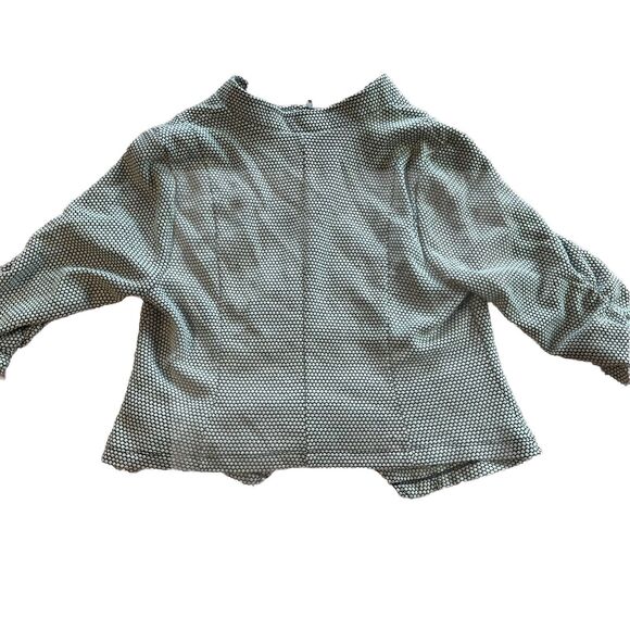 Torrid Moto Jacket Size 2X Black White Checker‎ 3/4 Ruched Sleeves Urban Chic - Picture 2 of 6